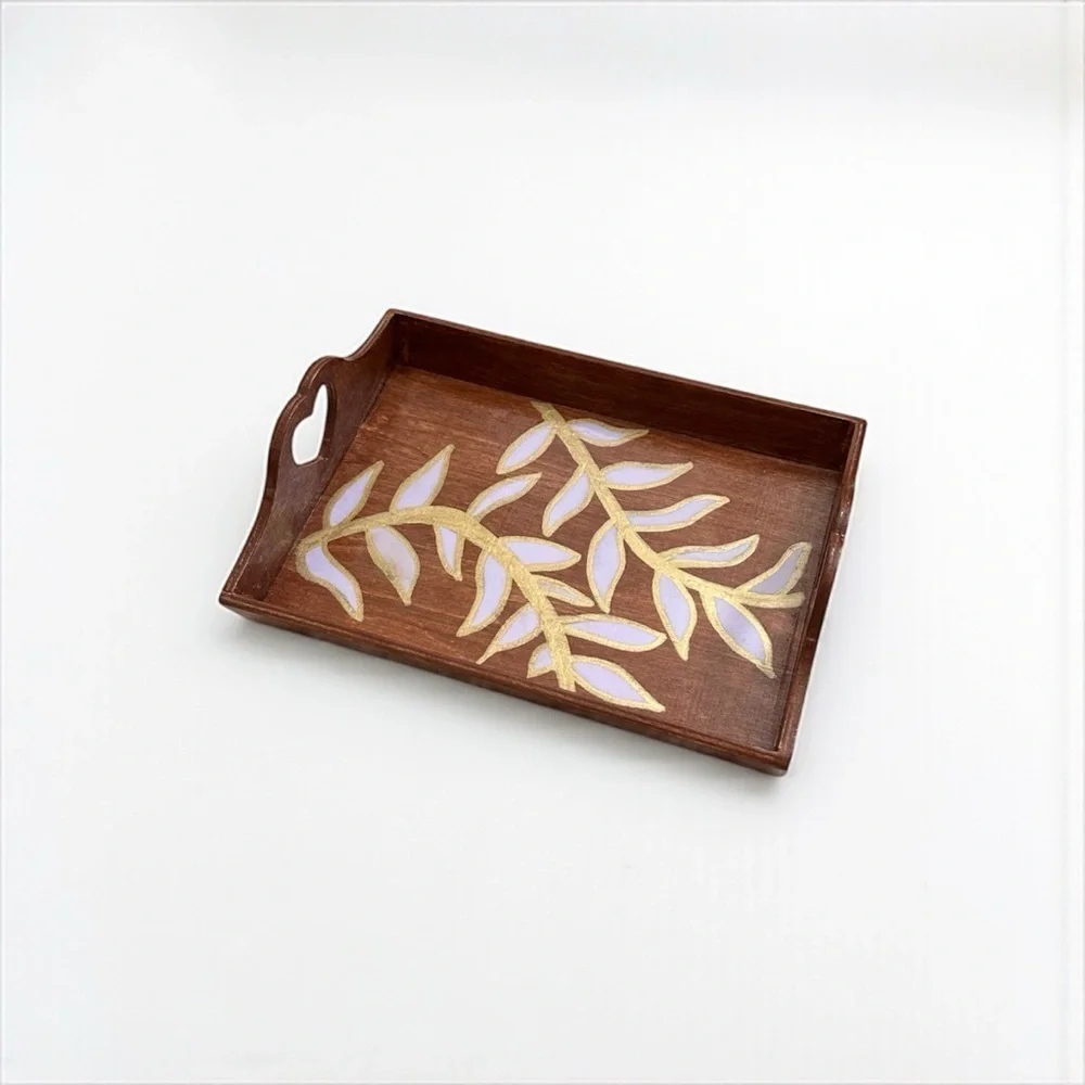 Handmade Floral Wooden Trinket Dish